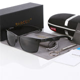 BARCUR Aluminum Polarized Sunglasses Men Polarized Sun Glasses Square Goggle Eyewear Gafas oculos de sol masculino